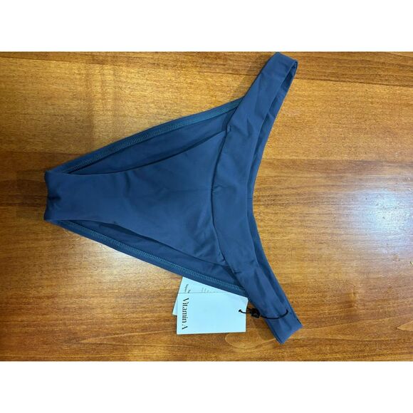 Vitamin A Bikini Bottom Women's Size 12 XL Blue High Leg Cheeky NWT Spring Break - Picture 2 of 5